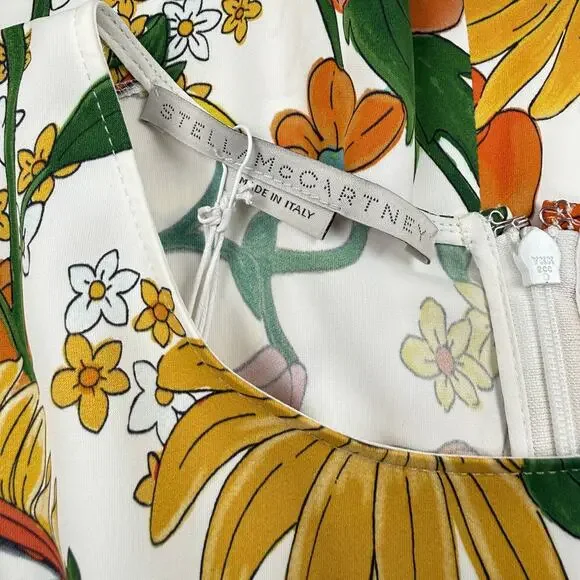 Stella McCartney Floral Mini Dress Sustainable Viscose Sz 44 NWT Spring Summer - Picture 12 of 16